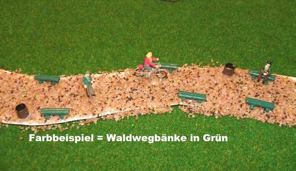 Waldwegbänke 6 Stück. + 2 Mülleimer in 3 Varianten