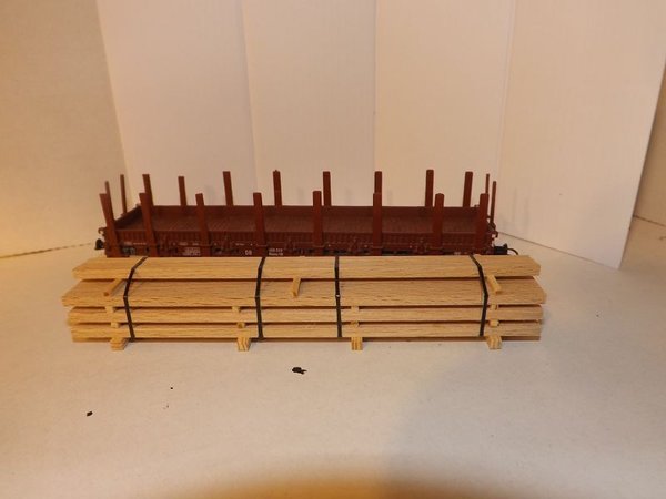 Schwere Holz-Ladung f. Niederbord-Waggon, L 14,0 cm (M15)