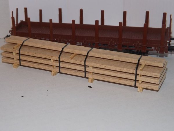 Schwere Holz-Ladung f. Niederbord-Waggon, L 14,0 cm (M15)