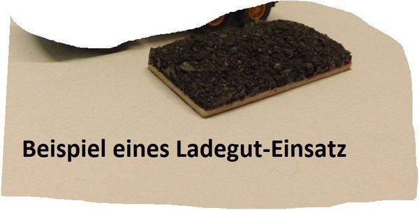 Schüttgut-Ladegut-Einsatz Teer, für Herpa 3 Seiten Kipper (H14)