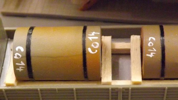 3 Leichte-Coils, im echt Holz Leiterrahmen L 11,2cm